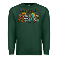 Sports Green Blessed Mama Premium Sweatshirt - FaDigitalArtStudio