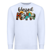 White Blessed Mama Premium Sweatshirt - FaDigitalArtStudio