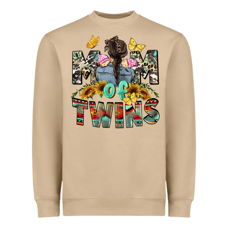 Mom Of Twins Girls Mother's Day Heavyweight Sweatshirt by CowGirlArtShop | Teevron