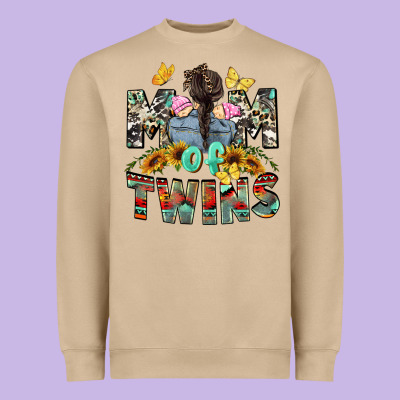 Mom Of Twins Girls Mother's Day Heavyweight Sweatshirt Designed By Cowgirlartshop