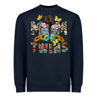 Navy mom of twins girls mother's day Heavyweight Sweatshirt - CowGirlArtShop