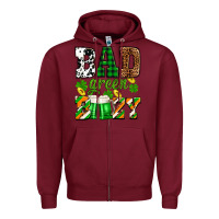 Burgundy St. Patrick's Bad green boozy Zipper Hoodie - OliviaCreatesArt