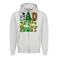 Dove Grey St. Patrick's Bad green boozy Zipper Hoodie - OliviaCreatesArt
