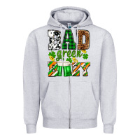 Heather Grey St. Patrick's Bad green boozy Zipper Hoodie - OliviaCreatesArt