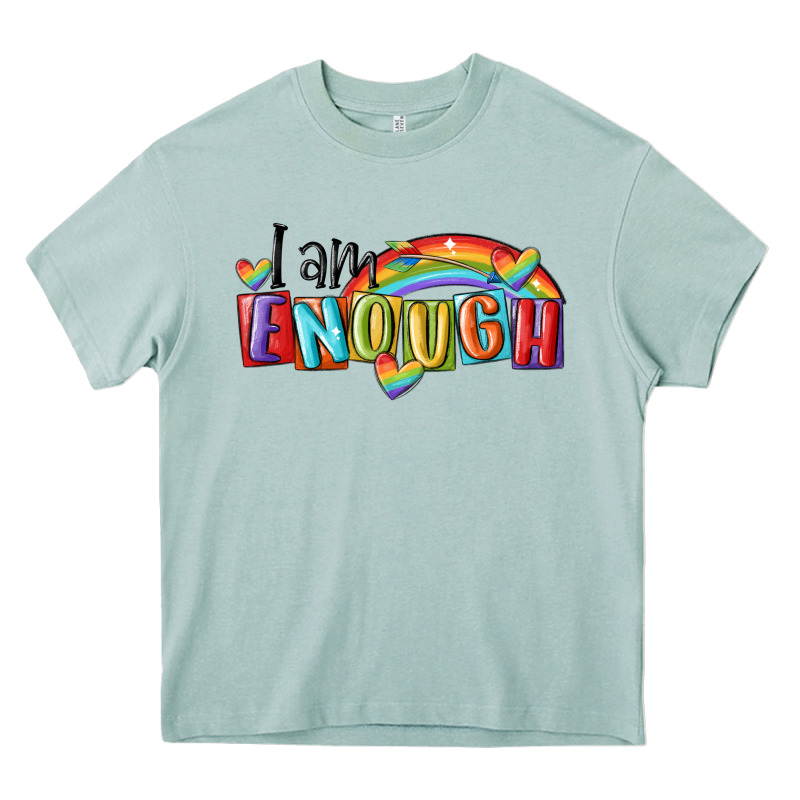 I Am Enough Lgbt Heavy Core Tee by MaliasSmallBusiness | Teevron
