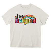 Cream i am enough lgbt Heavy Core Tee - MaliasSmallBusiness