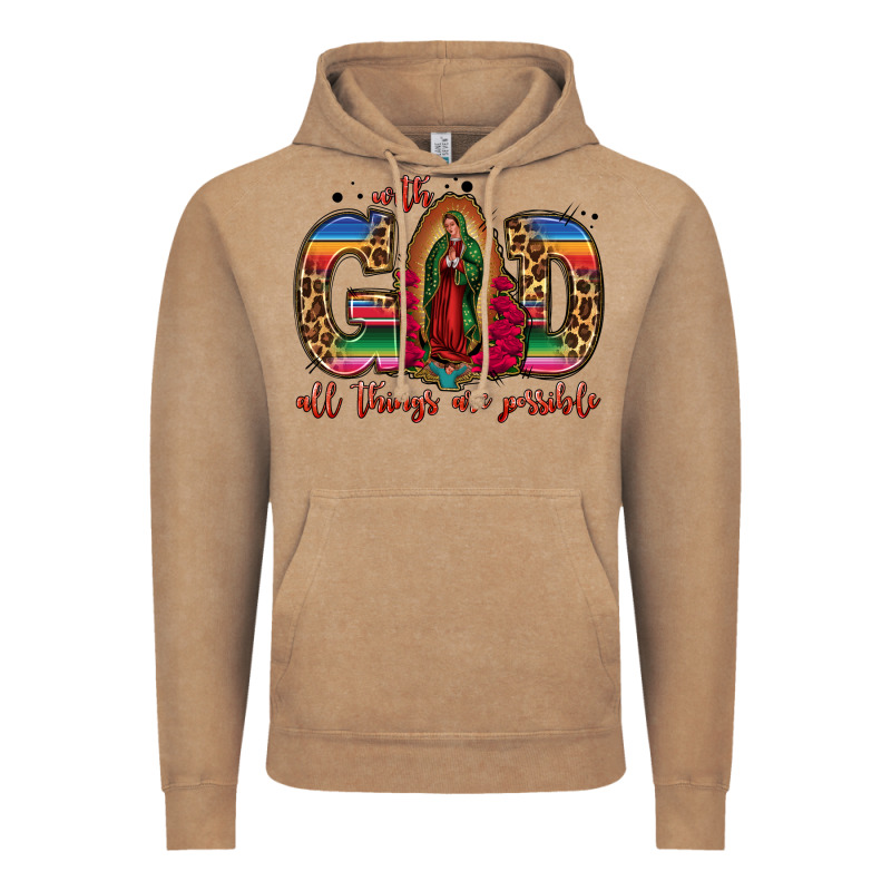 With God All Things Are Possible Lady Of Guadalupe Vintage Hoodie by Jasminsmagicworld | Teevron