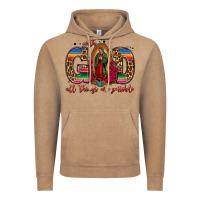 Vintage Coffee with god all things are possible lady of guadalupe Vintage Hoodie - Jasminsmagicworld