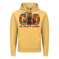 Vintage Mustard with god all things are possible lady of guadalupe Vintage Hoodie - Jasminsmagicworld