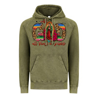 Vintage Olive with god all things are possible lady of guadalupe Vintage Hoodie - Jasminsmagicworld