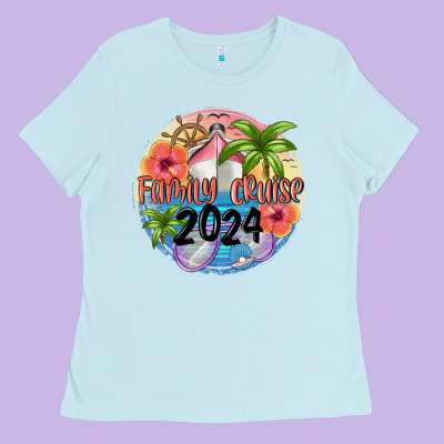 Family Cruise 2024 Ladies Tee Designed By Maliassmallbusiness