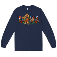 Navy Our Lady of Guadalupe Mama Long Sleeve Tee - texasbilliewilder