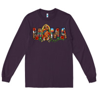 Plum Our Lady of Guadalupe Mama Long Sleeve Tee - texasbilliewilder