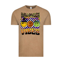 Vintage Coffee halloween vibes smiley face Vintage Tee - BarkalooDesign