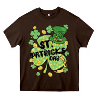 Chocolate Brown st. patrick's day shamrock Heavy Core Tee - MaliasSmallBusiness
