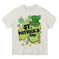 Cream st. patrick's day shamrock Heavy Core Tee - MaliasSmallBusiness