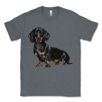 Charcoal Heather Dachshund Dog Illustrations Classic Tee - LillyAllenDesigns