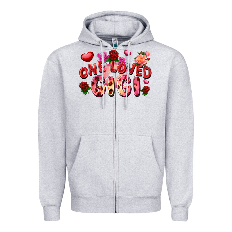 One Loved Gigi Valentine's Day Zipper Hoodie by FaDigitalArtStudio | Teevron