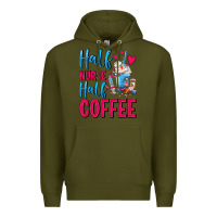 Army Green Half Nurse Half Coffee Premium Hoodie - FaDigitalArtStudio