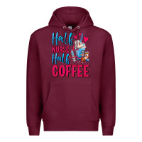 Burgundy Half Nurse Half Coffee Premium Hoodie - FaDigitalArtStudio