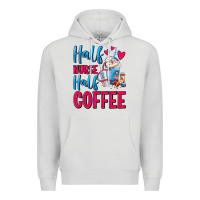 Dove Grey Half Nurse Half Coffee Premium Hoodie - FaDigitalArtStudio