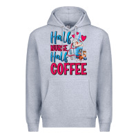Heather Grey Half Nurse Half Coffee Premium Hoodie - FaDigitalArtStudio
