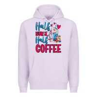 Lilac Half Nurse Half Coffee Premium Hoodie - FaDigitalArtStudio