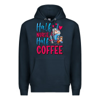 Navy Half Nurse Half Coffee Premium Hoodie - FaDigitalArtStudio