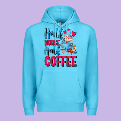 Half Nurse Half Coffee Premium Hoodie Designed By Fadigitalartstudio