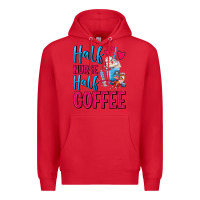 Red Half Nurse Half Coffee Premium Hoodie - FaDigitalArtStudio