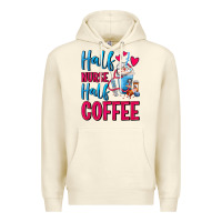 Sandshell Half Nurse Half Coffee Premium Hoodie - FaDigitalArtStudio