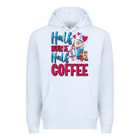 White Half Nurse Half Coffee Premium Hoodie - FaDigitalArtStudio