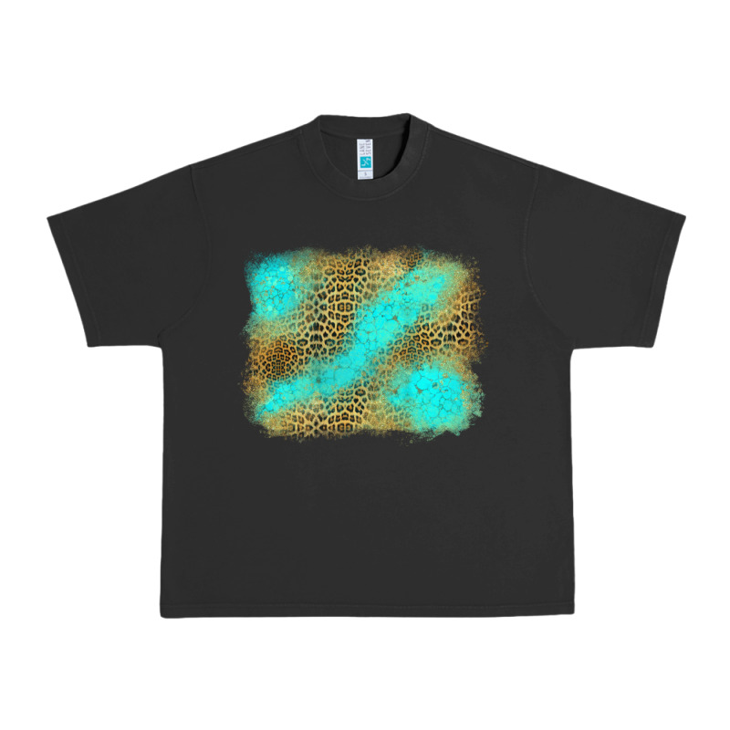 Leopard Turquoise Background Urban Heavy Tee by Jasminsmagicworld | Teevron