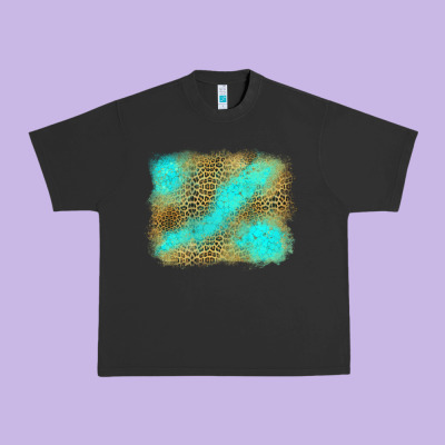 Leopard Turquoise Background Urban Heavy Tee Designed By Jasminsmagicworld