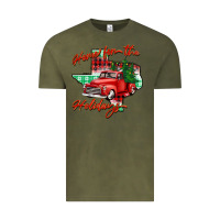 Vintage Olive home for the holidays texas Vintage Tee - BarkalooDesign