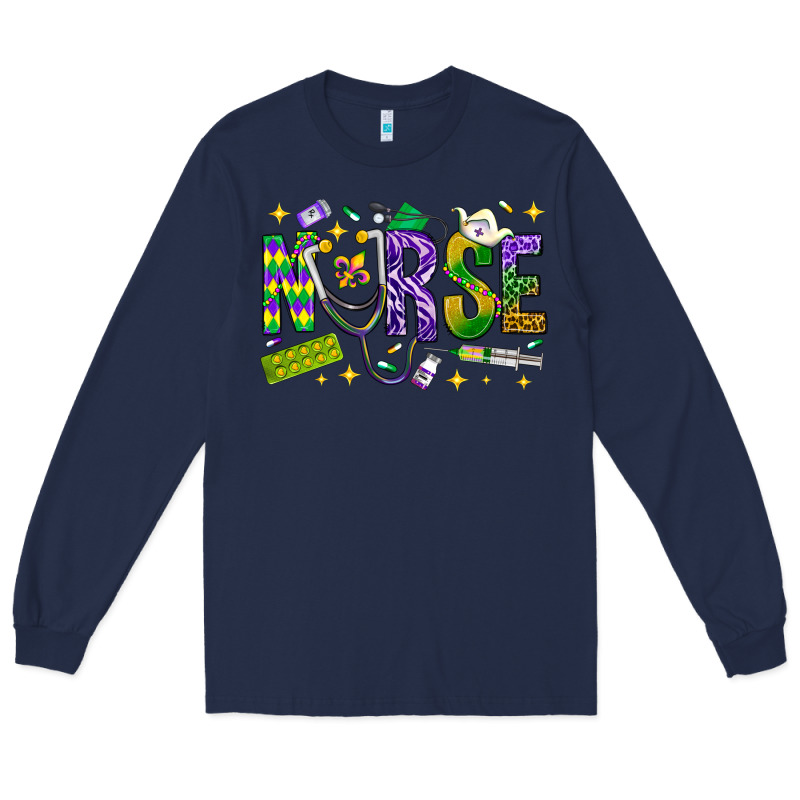 Mardi Gras Nurse Long Sleeve Tee by NancyCooperArtShop | Teevron