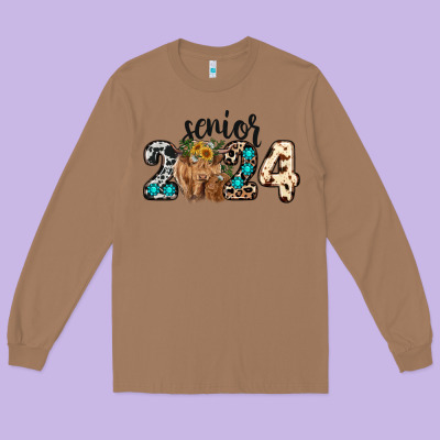 Western Senior 2024 Cow Long Sleeve Tee Designed By Ranaportraitstore