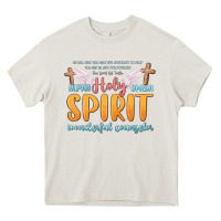 Cream holy spirit wonderful counselor Heavy Core Tee - MaliasSmallBusiness