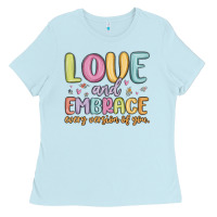 Baby Blue love and embrace every version of you Ladies Tee - MaliasSmallBusiness