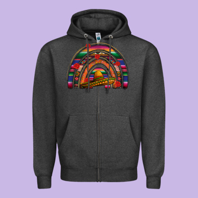 Mexico Rainbow Zipper Hoodie Designed By Fadigitalartstudio