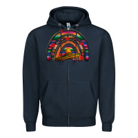 Navy Mexico rainbow Zipper Hoodie - FaDigitalArtStudio