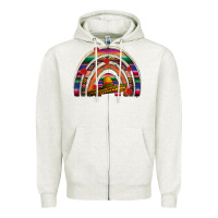 Oatmeal Heather Mexico rainbow Zipper Hoodie - FaDigitalArtStudio