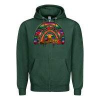 Sports Green Mexico rainbow Zipper Hoodie - FaDigitalArtStudio