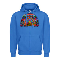 True Royal Mexico rainbow Zipper Hoodie - FaDigitalArtStudio