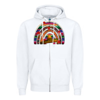 White Mexico rainbow Zipper Hoodie - FaDigitalArtStudio