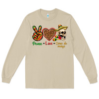 Mushroom Peace Love Cinco De Mayo Long Sleeve Tee - texasbilliewilder