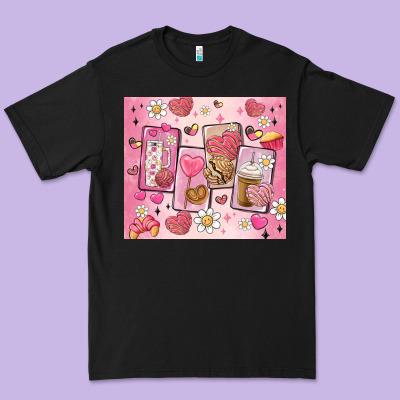 Cafecito Y Chisme Valentine's Day Premium Tee Designed By Maliassmallbusiness