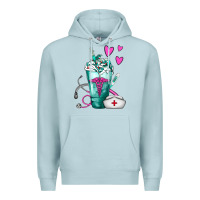 Blue Mist Nurse Frappe Premium Hoodie - FaDigitalArtStudio