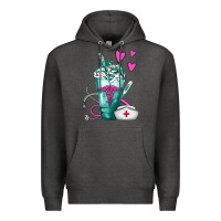 Charcoal Heather Nurse Frappe Premium Hoodie - FaDigitalArtStudio