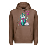 Chestnut Nurse Frappe Premium Hoodie - FaDigitalArtStudio